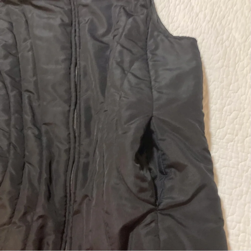 Jane Ashley Black Puffer Vest with Faux Fur Collar